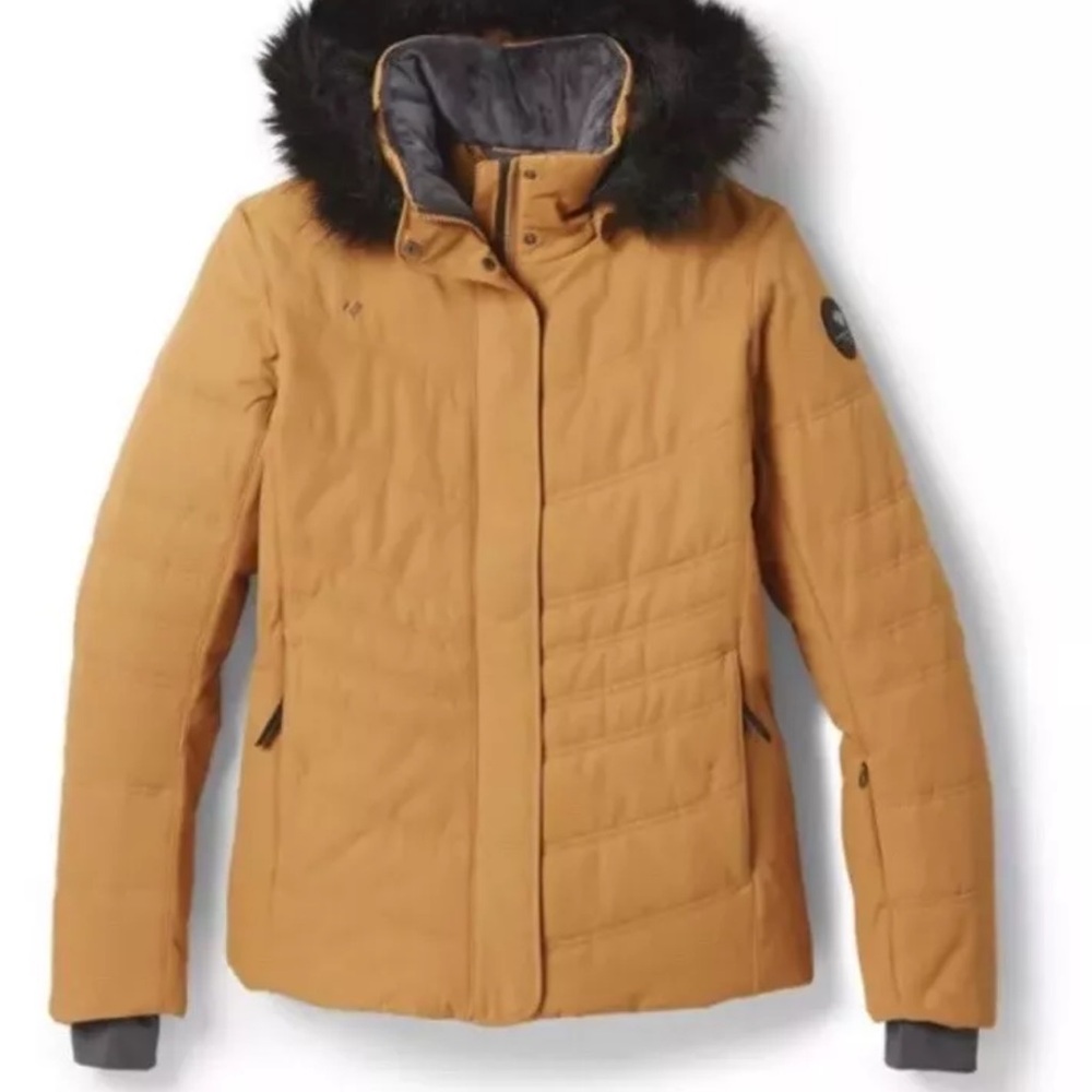Women's Obermeyer brown sugar Jacket with Faux Fur Hood